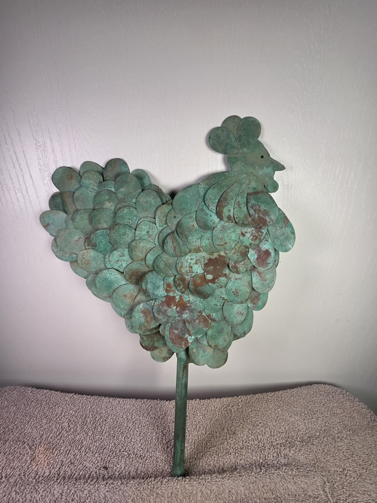 Other - Decorative Green Patina Metal Rooster Yard Or Wall Art